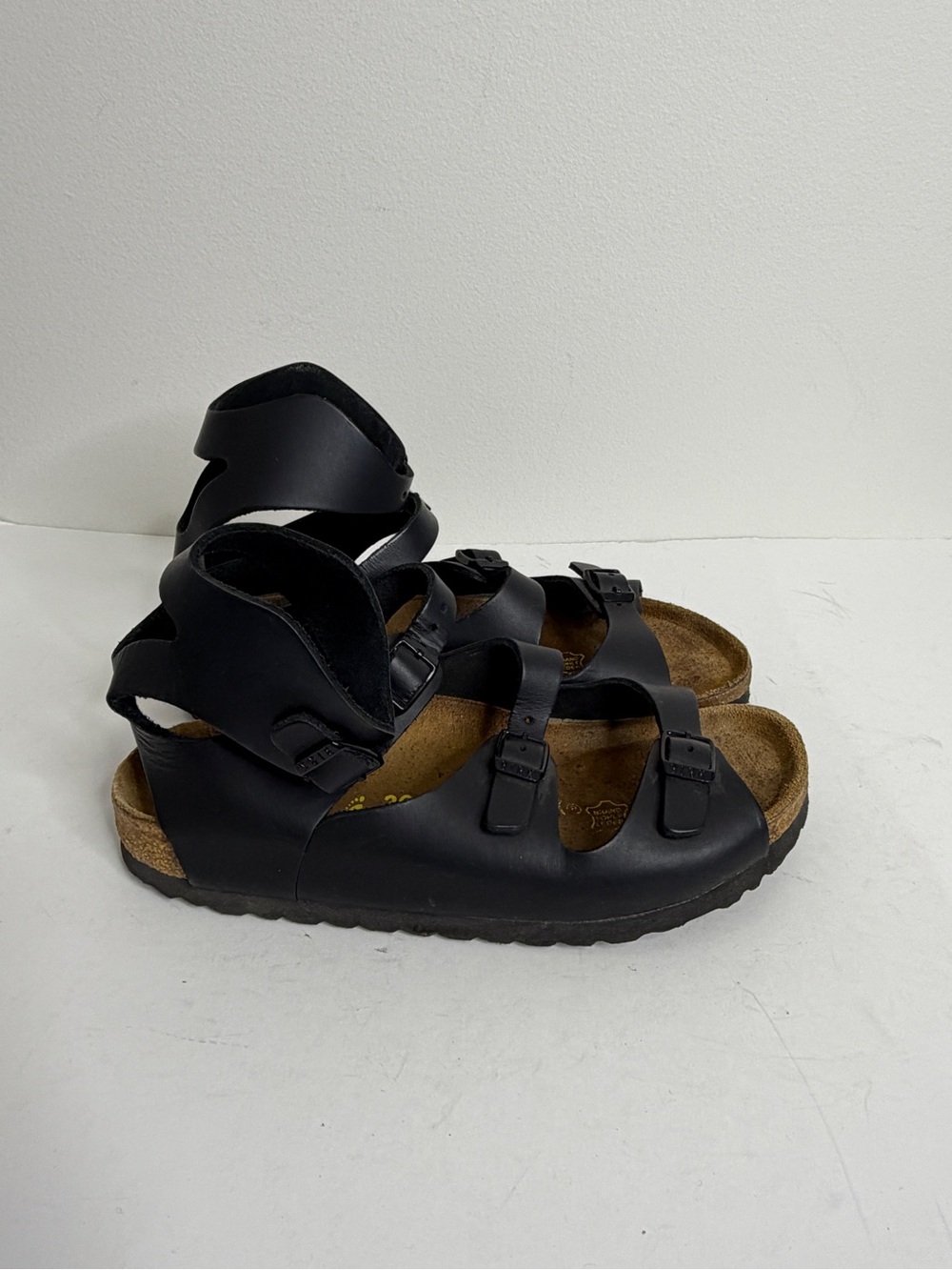 Birkenstock Athens Sandals Womens 36 5 Black Leather Gladiator Festival Summer